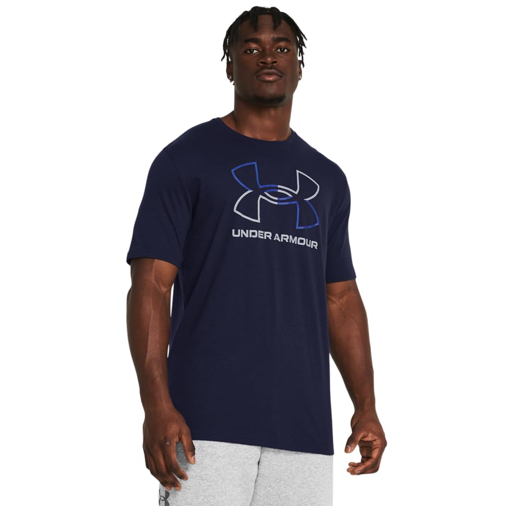 Under Armour Global Foundation - Playera de Manga Corta Playera para Hombre - (410) Midnight Navy - Royal - Steel - G