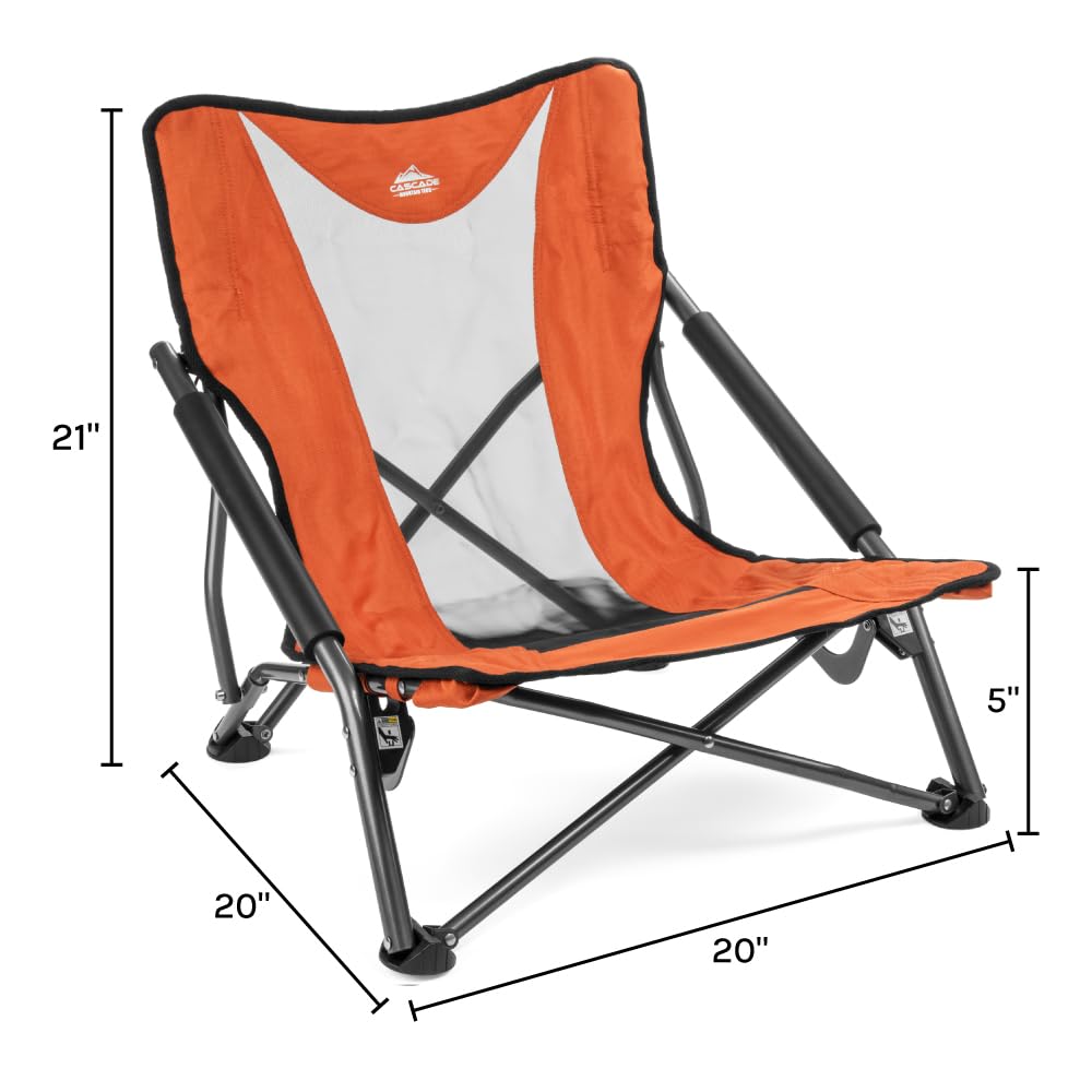 Cascade Mountain Tech Silla para exterior, ligera, compacta y duradera, Perfil Bajo