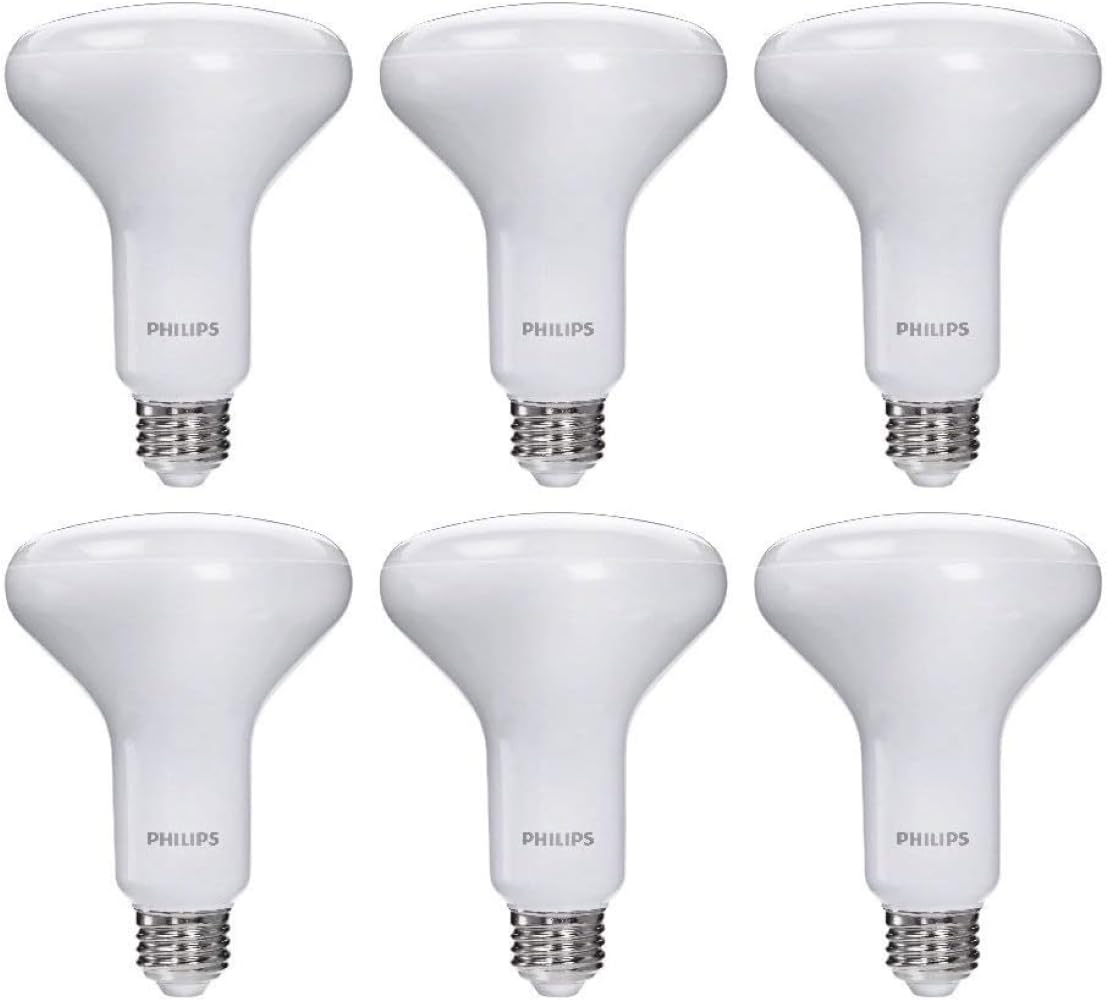 Philips LED Dimmable BR30 Frosted Light Bulb with Warm Glow Effect: 650-Lumen, 2700-2200-Kelvin, 9-Watt (65-Watt Equivalent), E26 Medium Screw Base, Soft White, 6-Pack