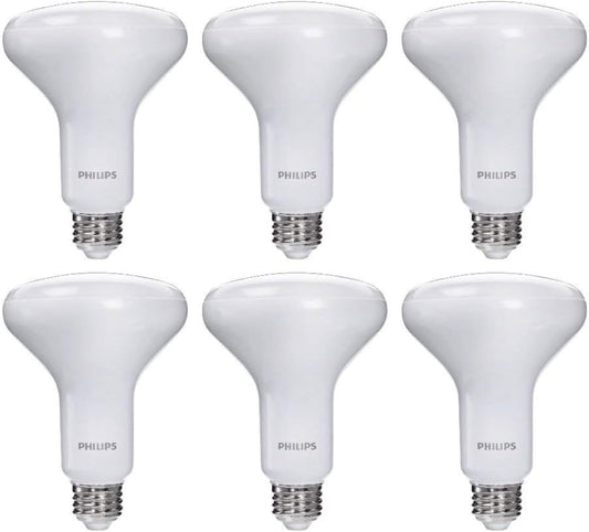 Philips LED Dimmable BR30 Frosted Light Bulb with Warm Glow Effect: 650-Lumen, 2700-2200-Kelvin, 9-Watt (65-Watt Equivalent), E26 Medium Screw Base, Soft White, 6-Pack