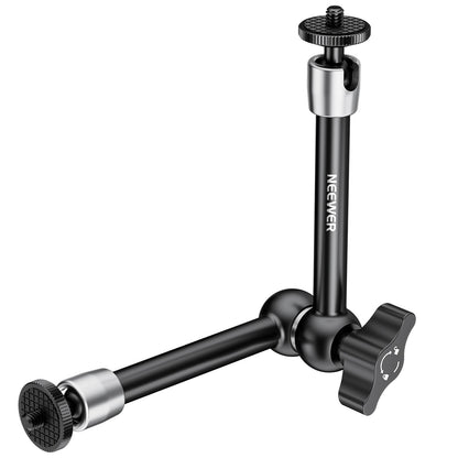 NEEWER Brazo Mágico 9,8"/25cm, Brazo Articulado de Fricción Aleación de Aluminio con Tornillos 1/4" y Cabezales de Bola 360° para Jaula de Cámara, Monitor, Luz Video LED, Flash, Cámara de Acción,ST08