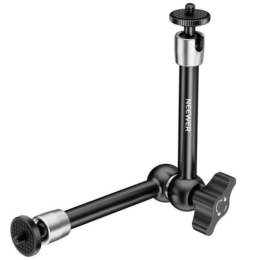 NEEWER Brazo Mágico 9,8"/25cm, Brazo Articulado de Fricción Aleación de Aluminio con Tornillos 1/4" y Cabezales de Bola 360° para Jaula de Cámara, Monitor, Luz Video LED, Flash, Cámara de Acción,ST08