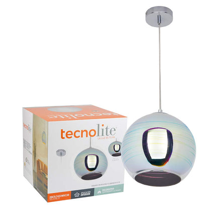 Tecnolite Lámpara Colgante Interior Decorativa E27, Cristal 3D 20CTL7422MVC3D