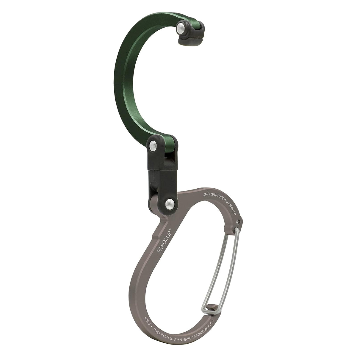 Gear Aid HEROCLIP (Small) Carabiner Gear Clip and Hook, for Hanging Bags, Purses, Lanterns, Strollers, Tools, Helmets, Water Bottles, and More