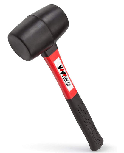 YIYITOOLS Mazo de Goma 16 oz, Mango de Fibra de Vidrio - Negro