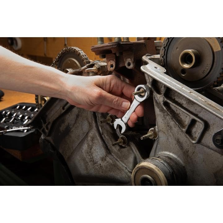 GEARWRENCH 10Pz Juego de Llaves Cortas Combinadas con Matraca MET