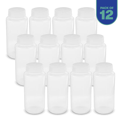 United Scientific Botella de Reactivo de Boca Ancha Polipropileno 500 ml Paquete 12