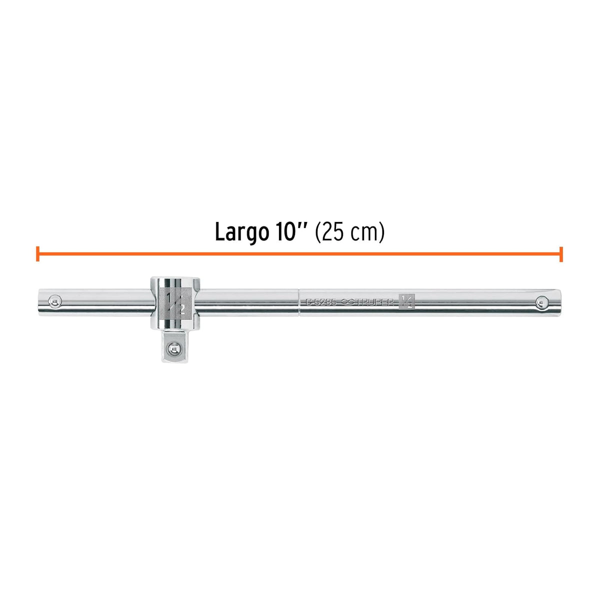 Truper C-5285, Barra corrediza para dados cuadro, 1/2"