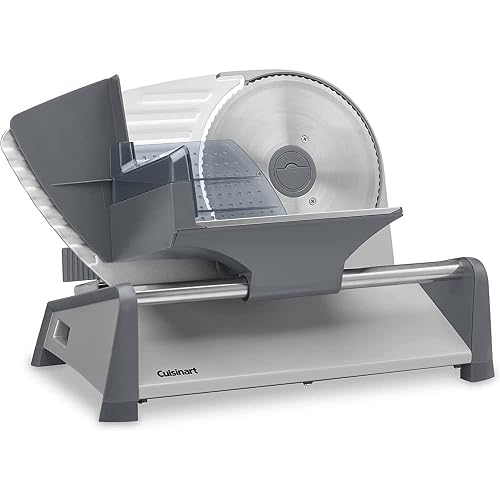 Cuisinart Kitchen Pro - Cortadora de alimentos, Plateado | Cuchilla ondulada 19 cm acero extraíble, Ajuste rebanadas 0.8-12.7 mm, Carcasa acero con aluminio, ideal para carnes y quesos
