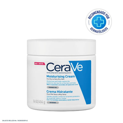 CeraVe Crema Hidratante Diaria de Rostro y Cuerpo para Piel Seca 454gr