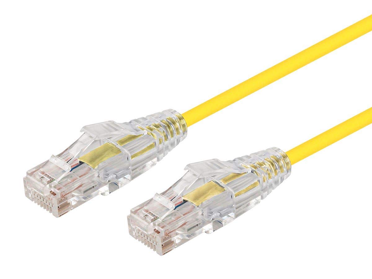 Monoprice Cable Ethernet Cat6 SlimRun 0.9 m (3 pies), Morado - 14ft - Amarillo