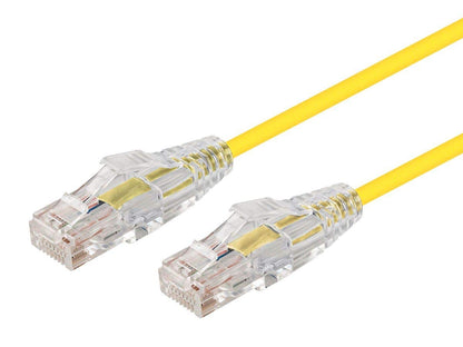 Monoprice Cable Ethernet Cat6 SlimRun 0.9 m (3 pies), Morado - 14ft - Amarillo