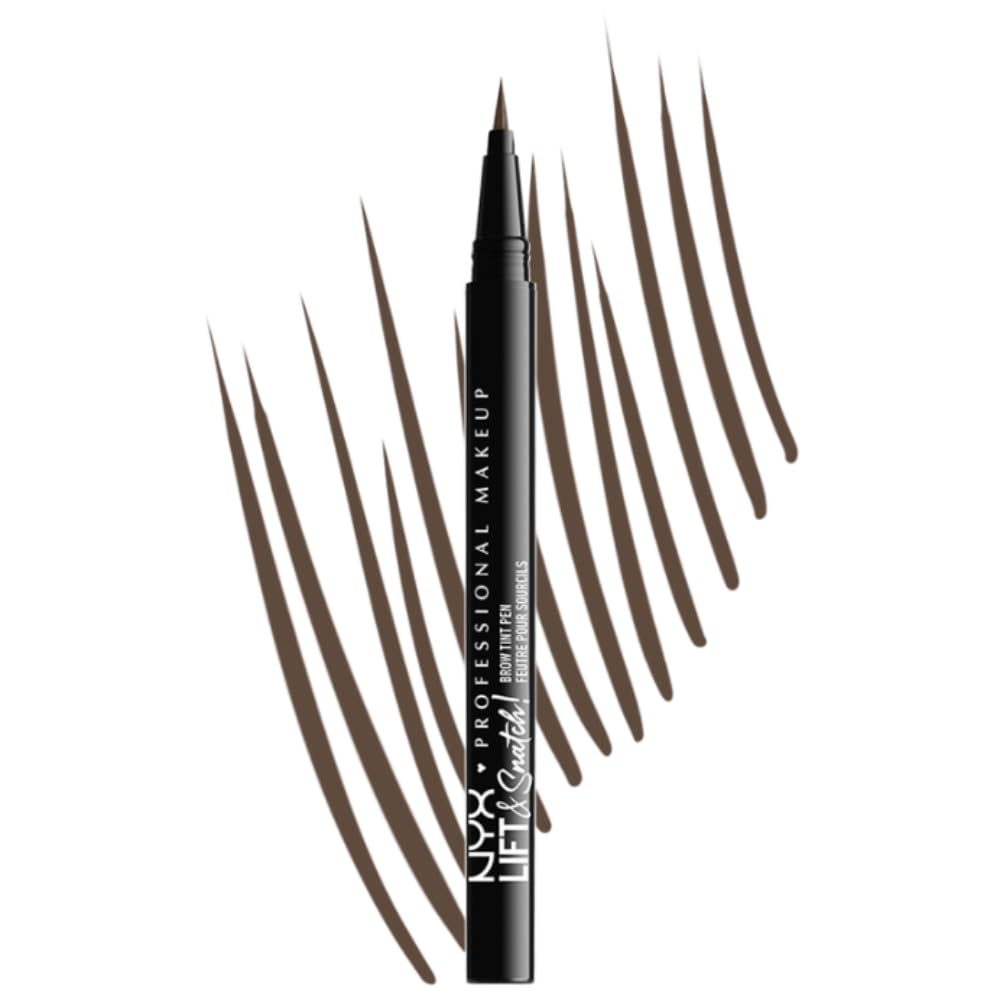 NYX Lift and Snatch Plumín de Cejas Efecto Laminado - 1 Unidad (Paquete de 1) - 06 Marrón ceniza - Delineador