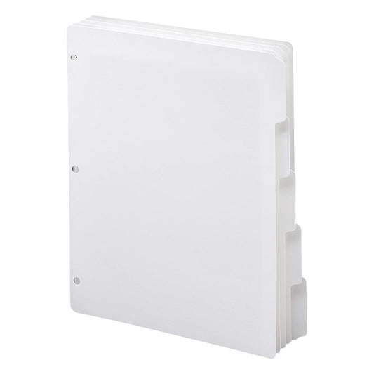 Smead 89415 Divisores tamaño carta para carpetas de 3 anillas (color blanco, 5 por juego, 20 juegos por caja, pestañas de 1/5)
