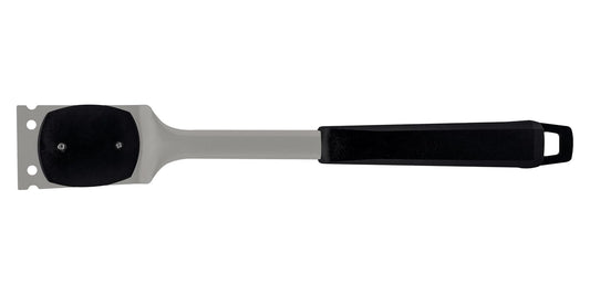 Tramontina - Cepillo para Limpiar Parrillas Churrasco Black, de Acero Inoxidale y con Mango de Polipropileno Negro, Cuidado del Grill, con Raspador, Tamaño de 40,2 cm