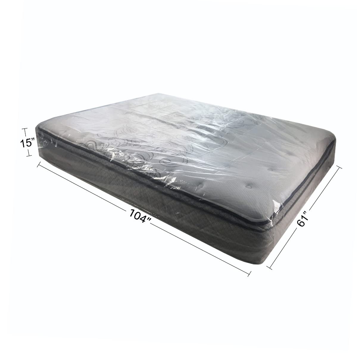 uBoxes Queen - Fundas de colchón de poliéster, 61 x 15 x 104 pulgadas, resistente, 2 mil, 1 paquete (Queencover01), plástico transparente