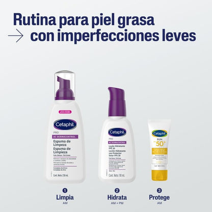 Cetaphil Pro AC Dermacontrol Espuma Facial Piel Tendencia al Acné 236ml | Con gluconato de zinc, limpia impurezas y exceso de grasa sin resecar; ayuda a equilibrar sebo, brillo y pH con efecto mate.