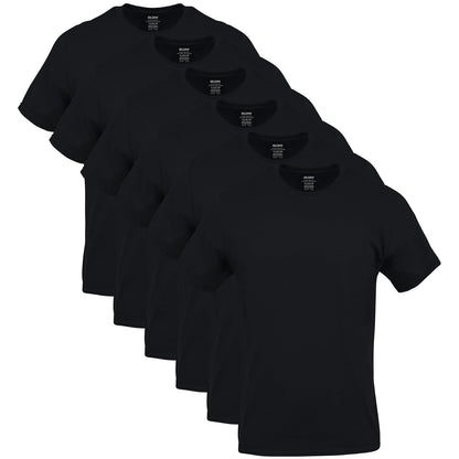 Gildan Playeras de Algodón para Hombre, Paquete Multicolor - Black (6-pack) - CH