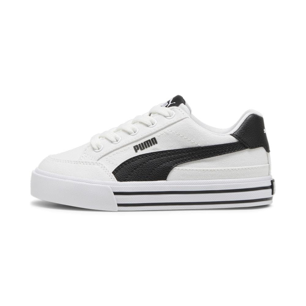 PUMA Court Classic Vulc Tenis Unisex para Niños - 22.5 cm - Blanco - Negro