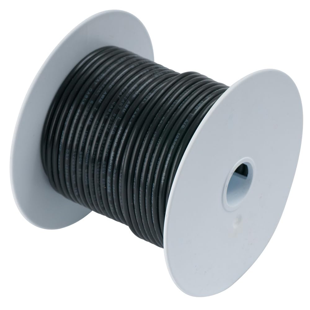 Ancor Cable de batería y Alambre de Calidad Marina 18 AWG – 4/0 AWG Todos los Colores y tamaños de Bobina, 16 AWG, Negro, 30.5 m