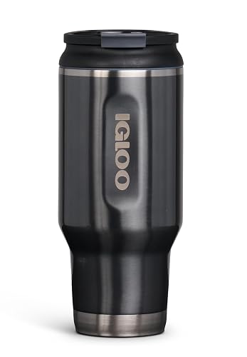 Igloo - Vaso de Acero Inoxidable de 946 ml, Flip 'n' Sip, carbonita