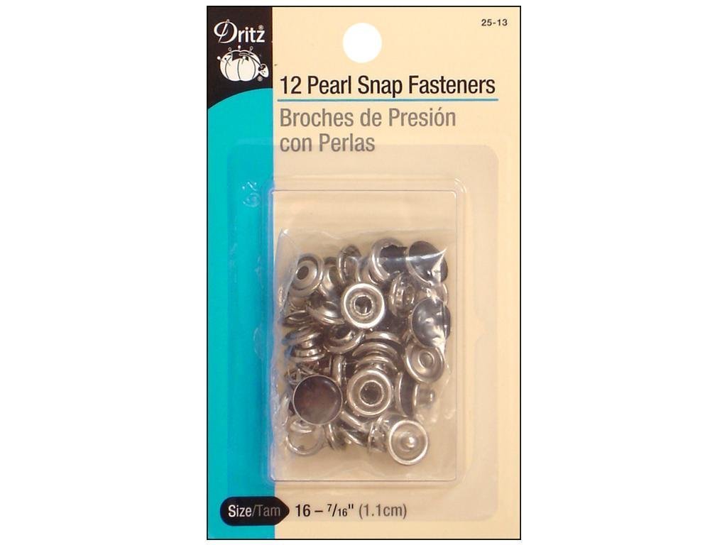 Dritz 25-13 - Cierres con Cierre de Perlas, Color Negro, Talla 16 (7/16 Pulgadas) 12 Unidades