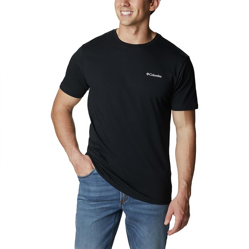 Columbia Barton Springs Kurzarm-t-Shirt mit Grafik Camiseta de Manga Corta Hombre - CH - Negro