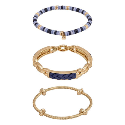 Nine West Box Set Pulsera Dorado Multiniveles para Mujer