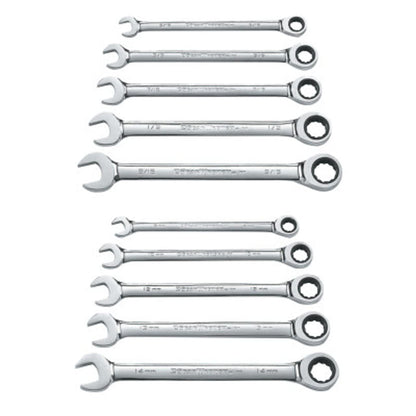 GearWrench Juego de Llaves de Carraca 20 Piezas, SAE y Métrico - 10 piezas SAE - métrico