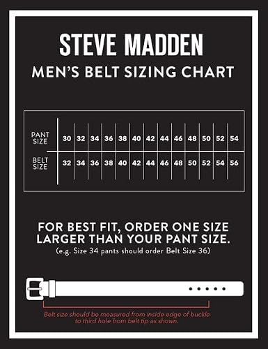 Steve Madden Cinturón de piel reversible para uso diario Cinturn para Hombre