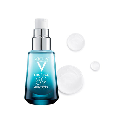 Vichy Minéral 89 Contorno de Ojos Reparador Dermatológico Hidratante 15ml | Hidrata 24h, Reduce Ojeras, Suaviza Líneas Finas y Fortalece con Ácido Hialurónico y Cafeína, Todo Tipo de Piel