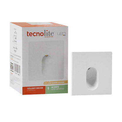 Tecnolite Lámpara LED Empotrado, Lámpara LED Empotrable, 1 W, Luz Cálida 3 000 k, Color Blanco, Downlight