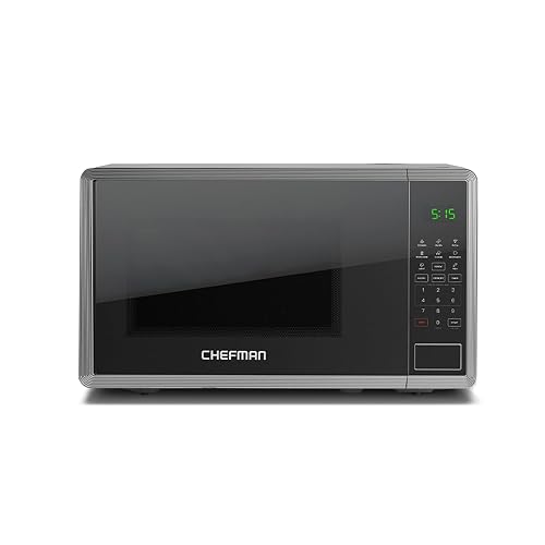 Chefman Horno De Microondas 0.7 Pies Cúbicos 8 Menús automaticos de 1150 vatios con 10 niveles de potencia, modo ecológico, memoria, función de silencio