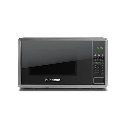 Chefman Horno De Microondas 0.7 Pies Cúbicos 8 Menús automaticos de 1150 vatios con 10 niveles de potencia, modo ecológico, memoria, función de silencio