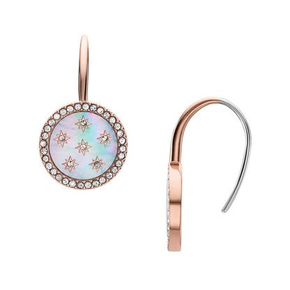 Aretes Fossil JF04938791 Merrit de acero inoxidable en tono oro rosa para mujer