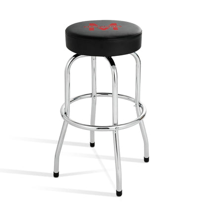 MaxWorks 51090 - Taburete de Bar Giratorio, Asiento Acolchado con Patas cromadas, Negro, Capacidad de 300 Libras, 28-1/4 Pulgadas de Alto, Superficie de 14-1/2 Pulgadas de diámetro, Ideal para