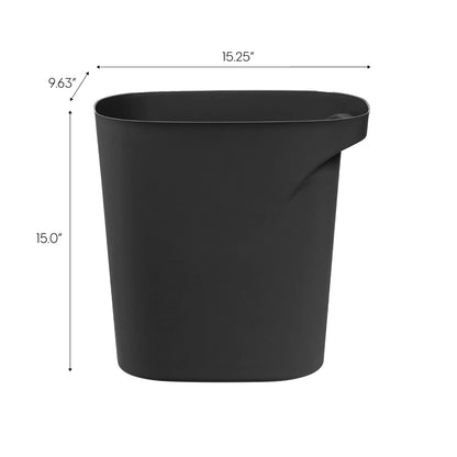 IRIS USA 22.7 L Papeleras de plástico, paquete de 3, Papelera de basura para el hogar, oficina, dormitorio, baño, negro