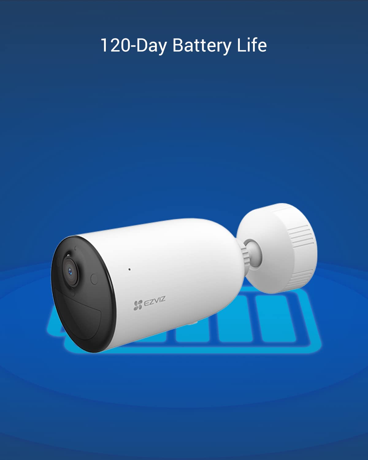 EZVIZ CB3 Cámara IP Inalámbrica con Batería Recargable (Cero Cables), Colores en Oscuridad,2MP, Sirena y Estrobo, Alertas de Audio Personalizable, Uso en Exterior
