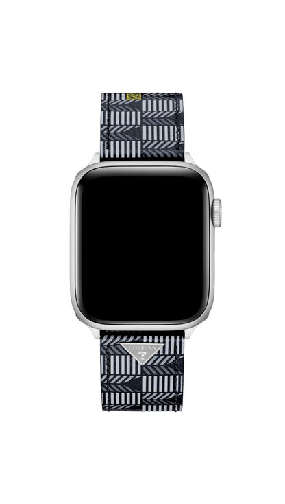GUESS Correa de reloj inteligente para Caballero compatible con Apple Watch (42MM-44MM) Negro