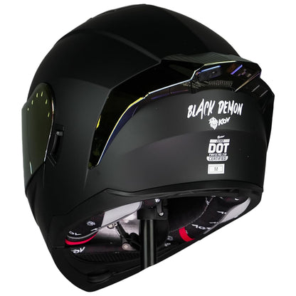 KOV Casco Zero Black Demon Negro Abatible Dot M