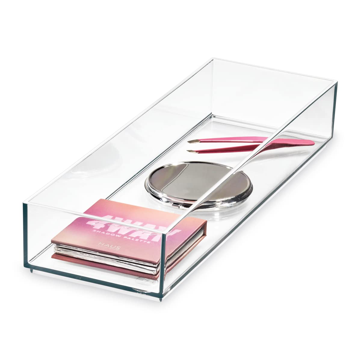 iDesign The Sarah Tanno Collection Organizador de cajones de plástico, 4 x 12 x 2 Pulgadas, Transparente