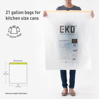 EKO Bolsas de Basura extrafuertes con cordón Tamaño G. 50-90 Litros. 60 unidades