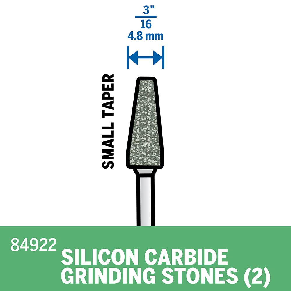 Dremel 84922 Piedra de Carburo de Silicio 3/16 Pulgadas para Materiales No Ferrosos, 2 Piezas