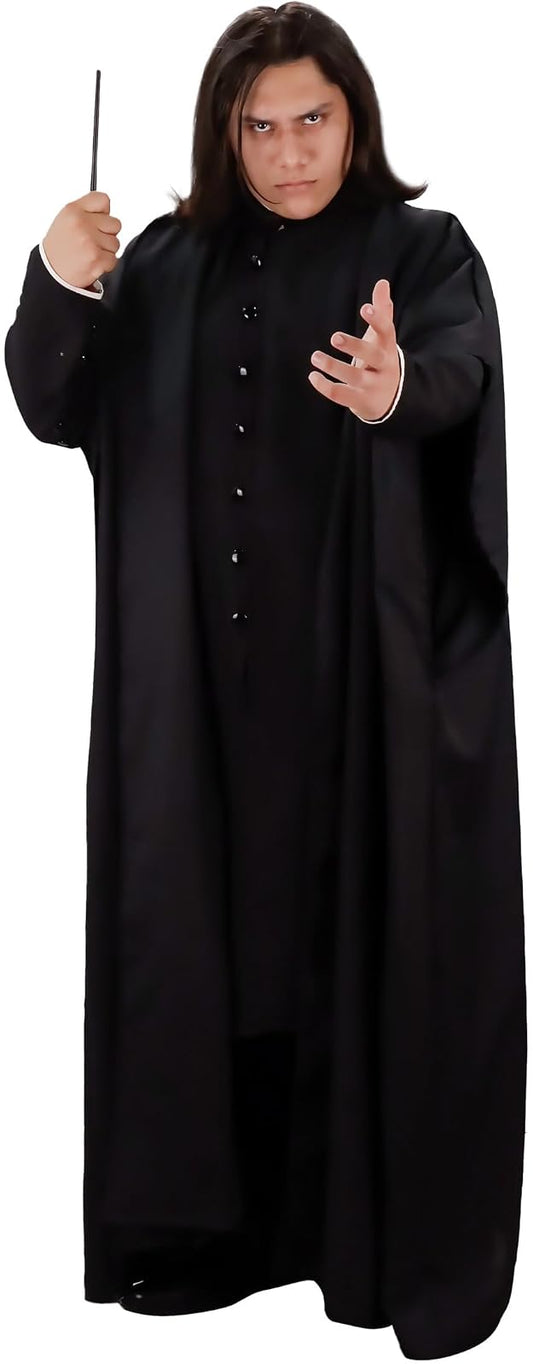 Rev Disfraz Snape Licencia Oficial Harry Potter, Profesor de Pociones Hogwarts Mago Oscuro Hechicero, Cosplay Halloween Fiesta Temática Convención Adulto