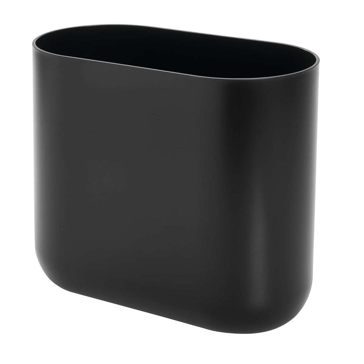 iDesign Cade Plastic Round Vanity, Standing Makeup Mirror and Accessory Tray for Countertop, Bathroom, Bedroom, Desk, Dorm, Blush - Negro mate - Basurero - Basurero