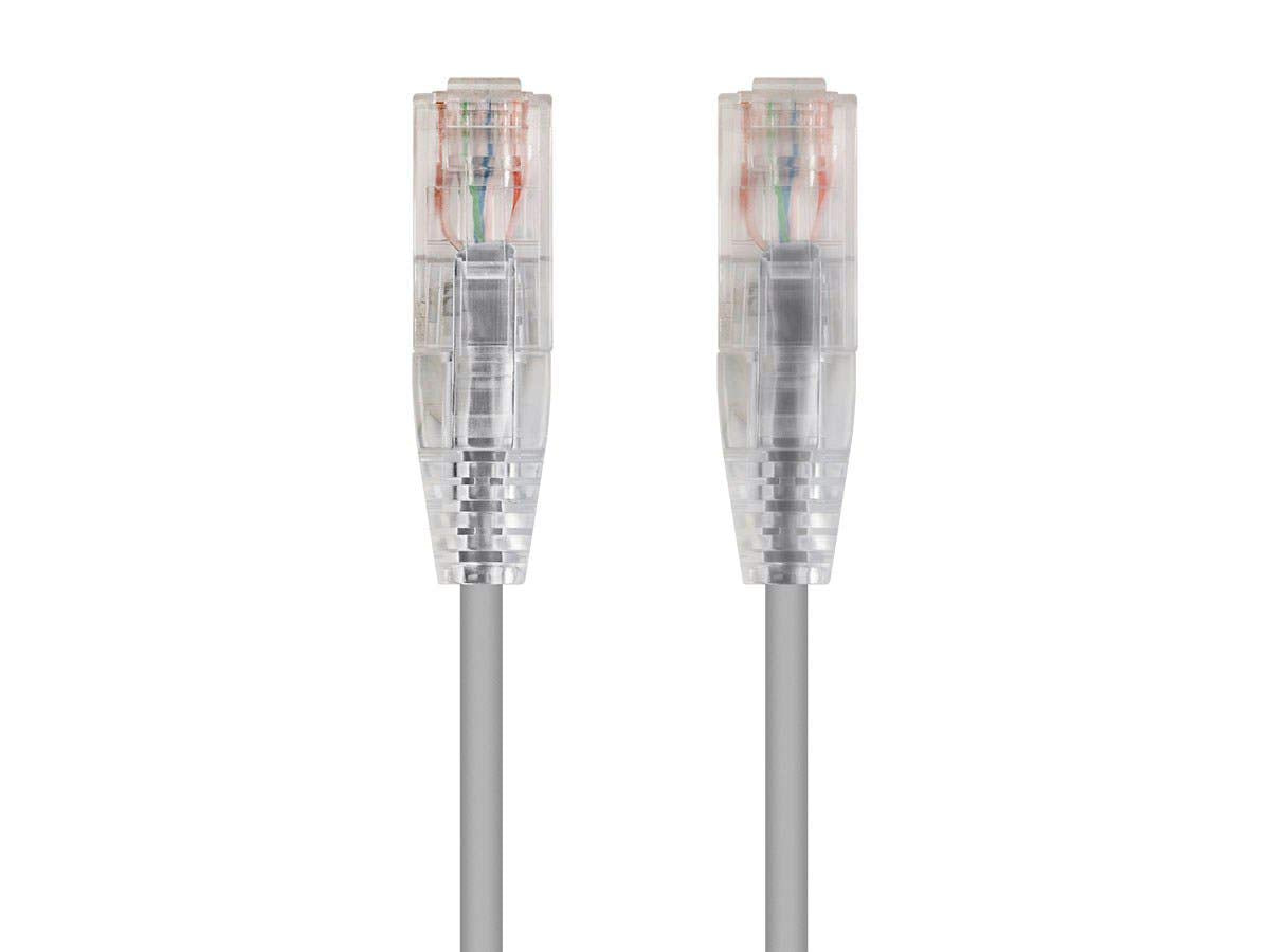 Monoprice Cable Ethernet Cat6 SlimRun 0.9 m (3 pies), Morado - 0.5ft - gris