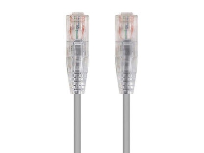 Monoprice Cable Ethernet Cat6 SlimRun 0.9 m (3 pies), Morado - 0.5ft - gris