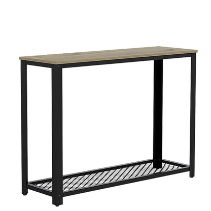 Deco Home KLIK Mesa Auxiliar ferrato armable, Color Duna, Dimensiones 36.5 Largo X 12.4 Ancho X 112 Alto cm, Estilo contemporáneo, con Rejilla Inferior y Estructura metálica