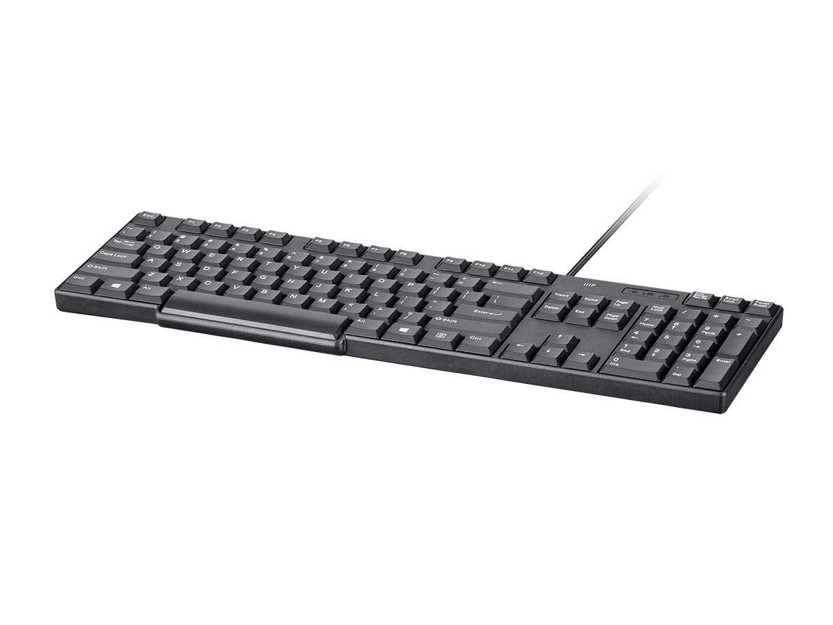 Monoprice Mono USB Keyboard - Black, Spill Resistant Membrane, Comfortable, Standard Layout - Workstream Collection