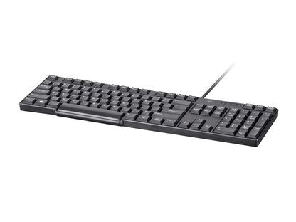 Monoprice Mono USB Keyboard - Black, Spill Resistant Membrane, Comfortable, Standard Layout - Workstream Collection